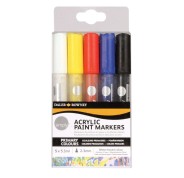 Daler Rowney Simply Pack de 5 Rotuladores Acrilicos - Secado Rapido - Base de Agua - Colores Surtidos