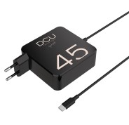 DCU Tecnologic Cargador USB-C 45W Ultra Rapido - Entrada Universal - Salida de Alta Potencia - Compacto y Portatil - Color Negro