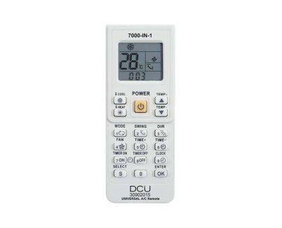 DCU Tecnologic Mando a Distancia Universal para Aire Acondicionado 7000 en 1 Nuevo - Color Blanco