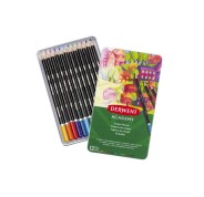 Derwent Academy Pack de 12 Lapices de Colores de Gran Calidad - Transferencia de Color Perfecta - Cuerpos de Madera Natural - Colores Surtidos