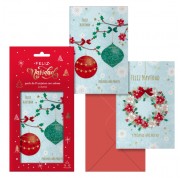 Dohe Adviento Pack de 8 Tarjetas de Felicitacion Navideña con Sobre - 2 Modelos Distintos - Tamaño 12,2x23,5cm - Papel Offset - Impresas a todo Color