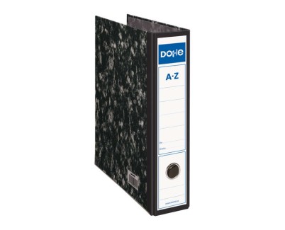 Dohe Archinovo Archivador de Palanca 287x350x75mm - Cubierta Carton Forrado - Formato Folio - Lomo Ancho - Cantoneras Metalicas - Color Negro Jaspeado