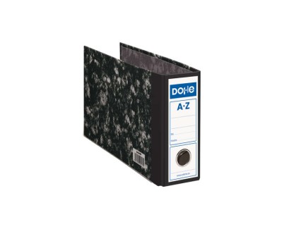 Dohe Archinovo Archivador Jaspeado de Palanca Cuarto Apaisado con Ollao - Carton Forrado con Papel Impreso - Cantoneras Metalicas - Color Negro Jaspeado