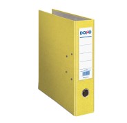 Dohe Archivador de Palanca Tamaño A4 - Lomo Ancho 70mm - Ollao, Rado y Tarjetero en el Lomo - Carton Forrado con Polipropileno - Cantoneras Metalicas - Color Amarillo