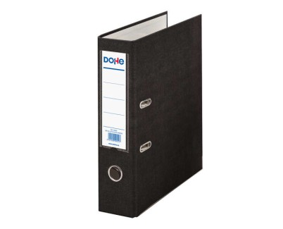 Dohe Archivador de Palanca Tamaño A4 - Lomo Ancho 70mm - Ollao, Rado y Tarjetero en el Lomo - Carton Forrado con Polipropileno - Cantoneras Metalicas - Color Negro