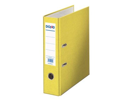 Dohe Archivador de Palanca Tamaño Folio - Lomo Ancho 70mm - Ollao, Rado y Tarjetero en el Lomo - Carton Forrado con Polipropileno - Cantoneras Metalicas - Color Amarillo