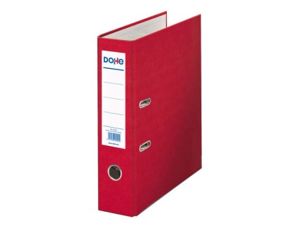 Dohe Archivador de Palanca Tamaño Folio - Lomo Ancho 70mm - Ollao, Rado y Tarjetero en el Lomo - Carton Forrado con Polipropileno - Cantoneras Metalicas - Color Rojo