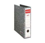 Dohe Archivador Gris Jaspeado A4 - Medidas 282x318x75mm - Carton Forrado con Papel Impreso - Cantoneras Metalicas - Ollao y Palanca de Maxima Calidad