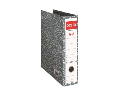 Dohe Archivador Gris Jaspeado A4 - Medidas 282x318x75mm - Carton Forrado con Papel Impreso - Cantoneras Metalicas - Ollao y Palanca de Maxima Calidad