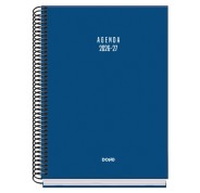 Dohe Basic Colour Vibes Agenda Escolar 26/27 - Formato A5 - Semana Vista - Papel Offset Ahuesado 70g - Cubierta de Carton Plastificado - Espiral - Goma - 15x21x2cm - Color Azul
