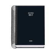 Dohe Basic Colour Vibes Agenda Escolar 26/27 - Formato A6 - Dia Pagina - Papel Offset Ahuesado 70g - Cubierta de Carton Plastificado - Espiral Metalica - Goma - 12x17x3cm - Color Negro