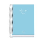 Dohe Basic Serenity Agenda Escolar 26/27 - Formato A6 - Dia Pagina - Papel Offset Ahuesado 70g - Cubierta de Carton Plastificado - Espiral - Goma - 12x17x3cm - Color Azul