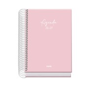 Dohe Basic Serenity Agenda Escolar 26/27 - Formato A6 - Dia Pagina - Papel Offset Ahuesado 70g - Cubierta de Carton Plastificado - Espiral Metalica - Goma - 12x17x3cm - Color Rosa
