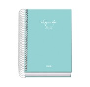 Dohe Basic Serenity Agenda Escolar 26/27 - Formato A6 - Dia Pagina - Papel Offset Ahuesado 70g - Cubierta de Carton Plastificado - Espiral Metalica - Goma - 12x17x3cm - Color Verde
