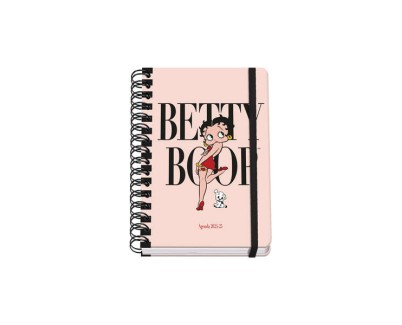 Dohe Betty Boop Agenda Escolar Espiral Wire?o A5 - Semana Vista - Papel 80g/m2 - Cubierta de Carton Plastificado - Cierre con Goma Elastica
