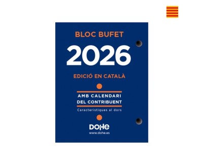 Dohe Bloque Bufete Anual en Catalan - 2 Perforaciones - Calendario Contribuyente - Planning Mensual - 640 Paginas