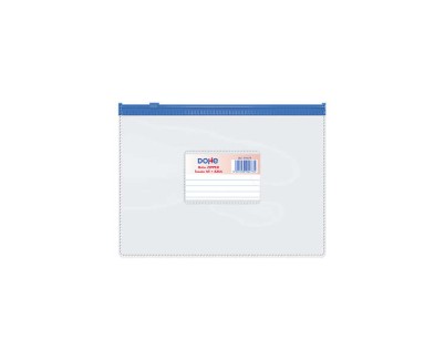 Dohe Bolsa Zipper Apaisada PVC Transparente 150 Micras - Tama&ntilde;o A5 - Cierre Zip Hermetico - Apertura Superior