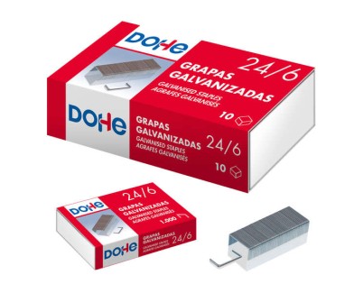 Dohe Caja de 1000 Grapas 24/6 Galvanizadas