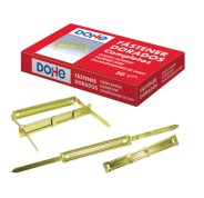 Dohe Caja de 50 Fasteners Metalicos Dorados - Para Encuadernaciones de 80mm - Lengüeta y Pasador