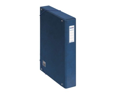 Dohe Caja para Proyectos Lomo 5cm - Carton Forrado con Papel Impreso y Plastificado - Cierre con Gomas - Color Azul