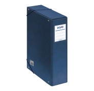 Dohe Caja para Proyectos Lomo 9cm - Carton Forrado con Papel Impreso y Plastificado - Cierre con Gomas - Color Azul