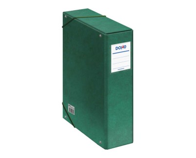 Dohe Caja para Proyectos Lomo 9cm - Carton Forrado con Papel Impreso y Plastificado - Cierre con Gomas - Color Verde