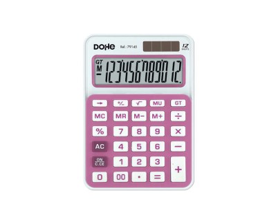 Dohe Calculadora Electronica de 12 Digitos - Funciones de Raiz Cuadrada y Mark Up - 4 Teclas de Memoria - Alimentacion Solar y a Pilas - Apagado Automatico - Teclas de Gran Formato