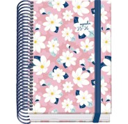 Dohe Camomille Agenda Escolar 25/26 Espiral A6 - Dia Pagina - Papel 70g/m2 - 4 Hojas de Pegatinas - Cubierta de Carton Plastificado - Cierre con Goma Elastica