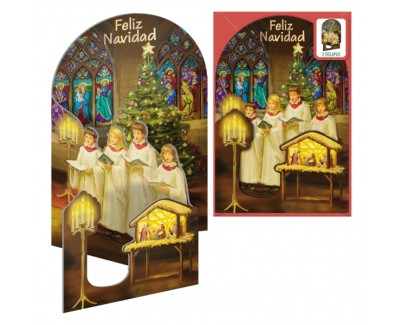 Dohe Cantando a la Navidad Pack de 6 Tarjetas Desplegables de Felicitacion Navideña con Sobre - Impresas a todo Color