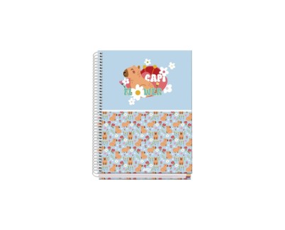 Dohe Capi Flower Cuaderno de Espiral Metalica - Formato A5 - 100 Hojas Offset de 90g - 5x5mm - Microperforadas - Banda de Color - Tapa Dura Plastificada - 16x21x2cm - Multicolor