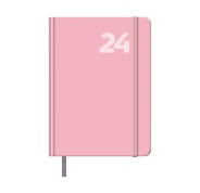 Dohe Capri Agenda Anual - Dia Pagina - Cubierta en Papel Impreso Plastificado Mate - Cierre de Goma Elastica - Sabado y Domingo misma Pagina - Tamaño 14x20cm - Color Rosa