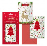 Dohe Caramelo Pack de 8 Tarjetas de Felicitacion Navideña con Sobre - 2 Modelos Distintos - Tamaño 12,2x23,5cm - Papel Offset - Impresas a todo Color
