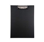 Dohe Carpeta A4 con Pinza de Presion - Tapa de Carton Forrado PVC Opaco - Bolsillo Interior - Color Negro