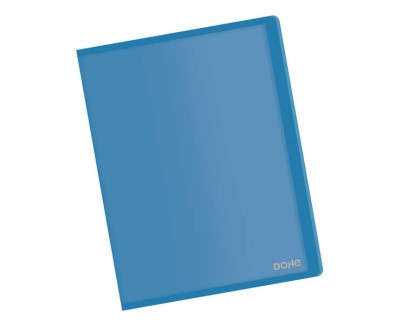 Dohe Carpeta con 10 Fundas A4 - Tapa Flexible de Polipropileno - Fundas Transparentes Soldadas - Color Azul