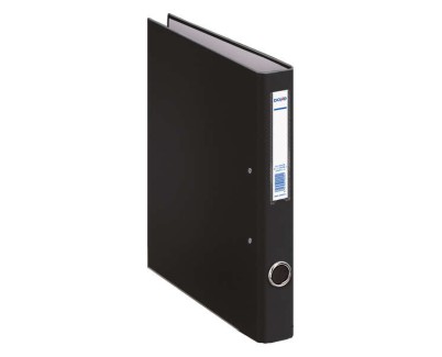 Dohe Carpeta con 2 Anillas Mixtas 25mm Folio - Ollao y Tarjetero en Lomo - Carton Forrado con Polipropileno - Color Negro