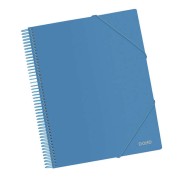 Dohe Carpeta con 20 Fundas Tamaño A4 - Tapa de Polipropileno Opaco 800 Micras - Fundas Transparentes 80 Micras - Espiral de Plastico Color - Gomas Elasticas a Juego