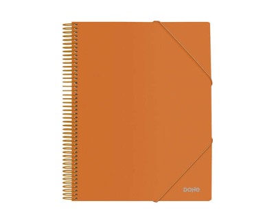 Dohe Carpeta con 20 Fundas Tama&ntilde;o A4 - Tapa de Polipropileno Opaco de 800 Micras - Fundas Transparentes de 80 Micras - Espiral de Plastico Colorido - Gomas Elasticas a Juego