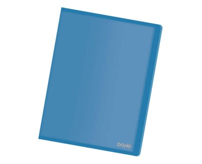 Dohe Carpeta con 20 Fundas Transparentes Soldadas A4 80mic - Tapa Flexible de Polipropileno - Color Azul