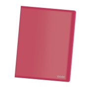 Dohe Carpeta con 20 Fundas Transparentes Soldadas A4 80mic - Tapa Flexible de Polipropileno - Color Rojo