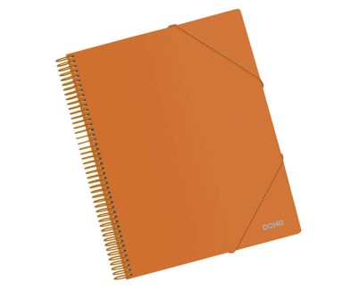 Dohe Carpeta con 30 Fundas Tama&ntilde;o A4 - Tapa de Polipropileno Opaco 800 Micras - Fundas Transparentes 80 Micras - Espiral de Plastico Color y Gomas Elasticas a Juego
