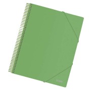 Dohe Carpeta con 30 Fundas Tamaño A4 - Tapa de Polipropileno Opaco de 800 Micras - Fundas Transparentes de 80 Micras - Espiral de Plastico de Color - Gomas Elasticas a Juego