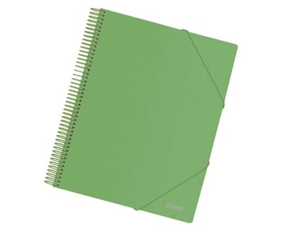 Dohe Carpeta con 30 Fundas Tama&ntilde;o A4 - Tapa de Polipropileno Opaco de 800 Micras - Fundas Transparentes de 80 Micras - Espiral de Plastico de Color - Gomas Elasticas a Juego