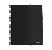 Dohe Carpeta con 40 Fundas Tamaño A4 - Tapa de Polipropileno Opaco 800 Micras - Fundas Transparentes 80 Micras - Espiral de Plastico Color y Gomas Elasticas a Juego
