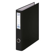 Dohe Carpeta de 2 Anillas Mixtas 40mm - Tamaño Folio - Medidas 285x350x60mm - Ollao y Tarjetero en Lomo - Carton Forrado con Polipropileno - Color Negro