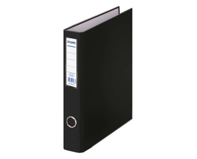Dohe Carpeta de 2 Anillas Mixtas 40mm - Tama&ntilde;o Folio - Medidas 285x350x60mm - Ollao y Tarjetero en Lomo - Carton Forrado con Polipropileno - Color Negro
