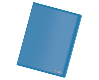 Dohe Carpetas con 40 Fundas en Tama&ntilde;o A4 - Tapa Flexible de Polipropileno Translucido - Fundas Transparentes Soldadas al Lomo - Color Azul