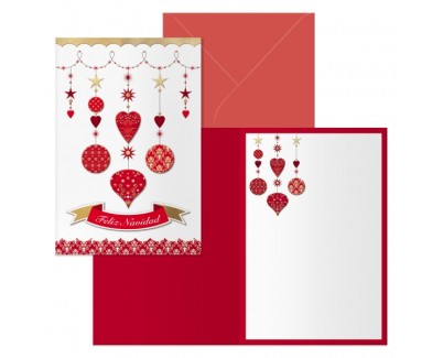 Dohe Carrusel Pack de 6 Tarjetas de Felicitacion Navideña con Sobre - Tamaño Cerrada 11.5x17cm, Abierta 23x17cm - Papel Offset - Impresas a todo Color