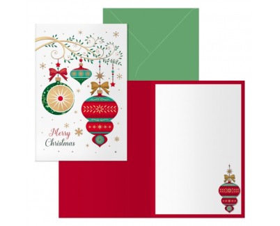 Dohe Cascabel Pack de 6 Tarjetas de Felicitacion Navide&ntilde;a con Sobre - Tama&ntilde;o Cerrada 11.5x17cm, Abierta 23x17cm - Papel Offset - Impresas a todo Color
