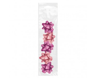 Dohe Chic Pack de 5 Lazos para Regalo - Forma de Estrella - Tama&ntilde;o 5.6cm - Color Rosa