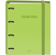 Dohe Colour Vibes Carpeta de 4 Anillas Mixtas de 35mm Recambio 100 Hojas Cuadricula 5mm - Formato A4 - Cierre con Goma - Incluye 4 Separadores y Sobre de Polipropileno - Color Verde Lima
